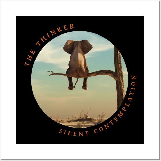 Elephant – The Thinker, Silent Contemplation Wall Art by Urban Gypsy Designs